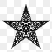 Star decoration png sticker illustration, transparent background. Free public domain CC0 image