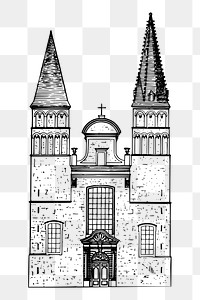 Church architecture png sticker illustration, transparent background. Free public domain CC0 image