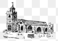 Church architecture png sticker illustration, transparent background. Free public domain CC0 image