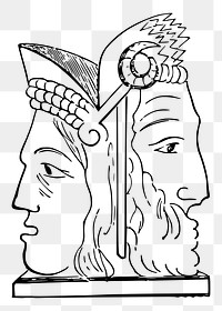 Ancient sculpture png sticker illustration, transparent background. Free public domain CC0 image