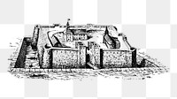 Fortress architecture png sticker illustration, transparent background. Free public domain CC0 image