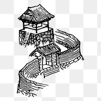 Japanese architecture png sticker illustration, transparent background. Free public domain CC0 image