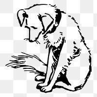 Sad dog png sticker illustration, transparent background. Free public domain CC0 image