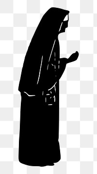 Catholic nun png sticker illustration, transparent background. Free public domain CC0 image