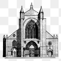 Church architecture png sticker illustration, transparent background. Free public domain CC0 image