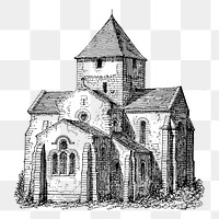 Church architecture png sticker illustration, transparent background. Free public domain CC0 image