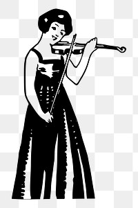 Woman violinist png sticker illustration, transparent background. Free public domain CC0 image