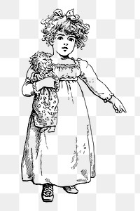 PNG old fashioned girl sticker illustration, transparent background. Free public domain CC0 image