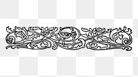 Ornamental divider png sticker illustration, transparent background. Free public domain CC0 image