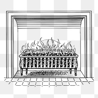 Fireplace png sticker illustration, transparent background. Free public domain CC0 image.