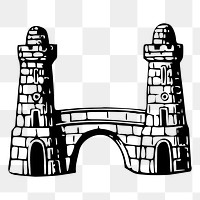 Fortress png sticker illustration, transparent background. Free public domain CC0 image.