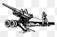 Cannon weapon png sticker illustration, transparent background. Free public domain CC0 image.