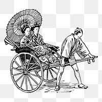 Rickshaw png sticker illustration, transparent background. Free public domain CC0 image.