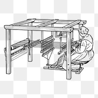 Woman weaving png sticker illustration, transparent background. Free public domain CC0 image.