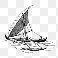 Sailboat png sticker illustration, transparent background. Free public domain CC0 image.