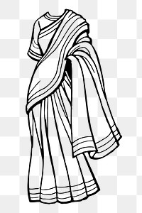 Saree dress png sticker illustration, transparent background. Free public domain CC0 image.