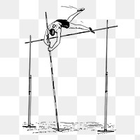 Pole vault png sticker illustration, transparent background. Free public domain CC0 image.