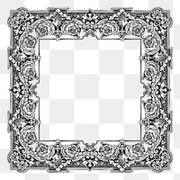 Ornamental frame png sticker illustration, transparent background. Free public domain CC0 image.