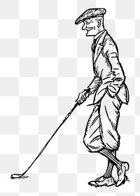 Golfer png sticker illustration, transparent background. Free public domain CC0 image.