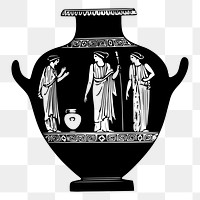 Greek vase png sticker illustration, transparent background. Free public domain CC0 image.