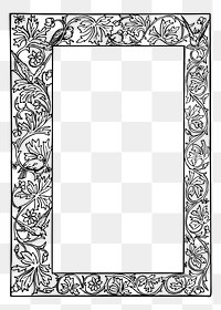 Floral frame png sticker illustration, transparent background. Free public domain CC0 image.