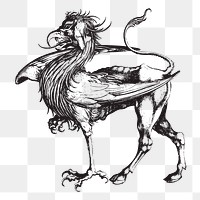 Griffin png sticker illustration, transparent background. Free public domain CC0 image.