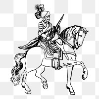 Medieval knight png sticker illustration, transparent background. Free public domain CC0 image.