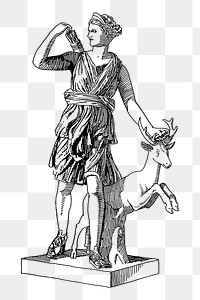 Artemis statue png sticker illustration, transparent background. Free public domain CC0 image.