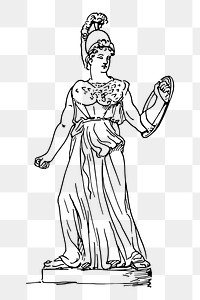 Athena statue png sticker illustration, transparent background. Free public domain CC0 image.