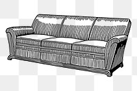 Couch png sticker illustration, transparent background. Free public domain CC0 image.