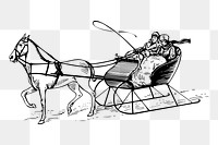 Horse sleigh  png sticker illustration, transparent background. Free public domain CC0 image.