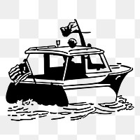 Speed boat png sticker illustration, transparent background. Free public domain CC0 image.