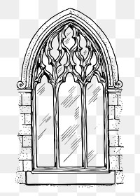 Ancient window png sticker illustration, transparent background. Free public domain CC0 image.