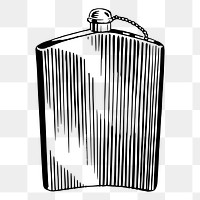 Alcohol flask png sticker illustration, transparent background. Free public domain CC0 image.