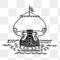 Sailing ship png sticker illustration, transparent background. Free public domain CC0 image.