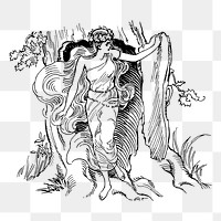 Dryad Nymph png sticker illustration, transparent background. Free public domain CC0 image.