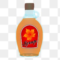 Maple syrup bottle png sticker, food illustration on transparent background. Free public domain CC0 image.