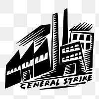 General strike png sticker, environment illustration on transparent background. Free public domain CC0 image.