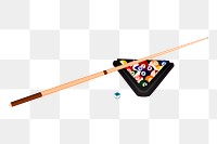 Pool billiard png sticker, sport equipment illustration on transparent background. Free public domain CC0 image.