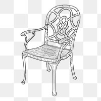 Chair png sticker, furniture illustration on transparent background. Free public domain CC0 image.