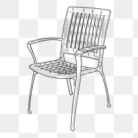 Chair png sticker, furniture illustration on transparent background. Free public domain CC0 image.