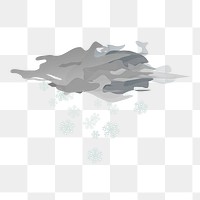 Snowing cloud png sticker, weather illustration on transparent background. Free public domain CC0 image.
