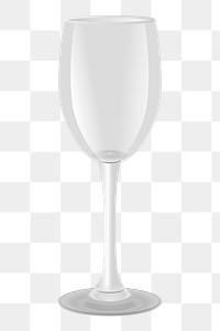 Champagne glass png sticker, utensil illustration on transparent background. Free public domain CC0 image.