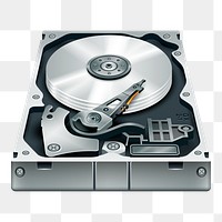 Hard disk png sticker, object illustration on transparent background. Free public domain CC0 image.