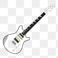 Electric guitar png sticker, musical instrument illustration on transparent background. Free public domain CC0 image.