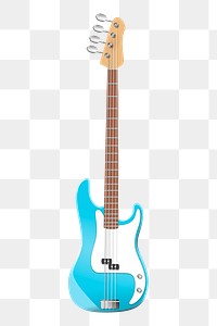 Bass guitar png sticker, musical instrument illustration on transparent background. Free public domain CC0 image.