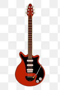 Electric guitar png sticker, musical instrument illustration on transparent background. Free public domain CC0 image.