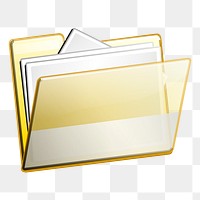 Folder icon png sticker, stationery illustration on transparent background. Free public domain CC0 image.