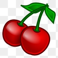 Cherries png sticker, fruit illustration on transparent background. Free public domain CC0 image.