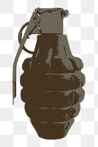 Hand grenade png sticker, weapon illustration on transparent background. Free public domain CC0 image.